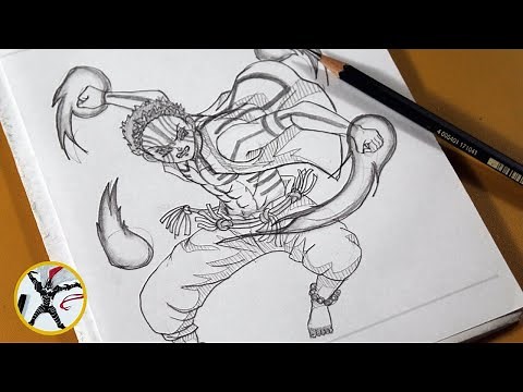 How to Draw Akaza from Demon Slayer Step by Step – Full Body Anime Drawing Tutorial