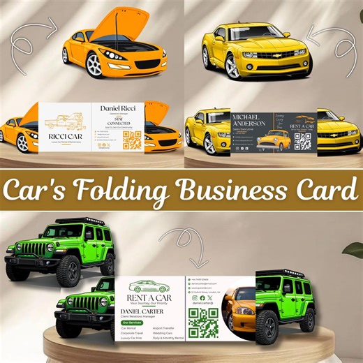 Editable Car Business Card Canva Template, Folded Automotive Business Card With QR Code, Car Detailing Auto Repair Branding,digital Download - Etsy