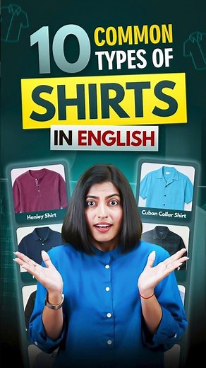 Fashion Vocabulary: 10 Types of Shirts in English 👕 | Clothes Vocabulary | Kanchan EC #shorts