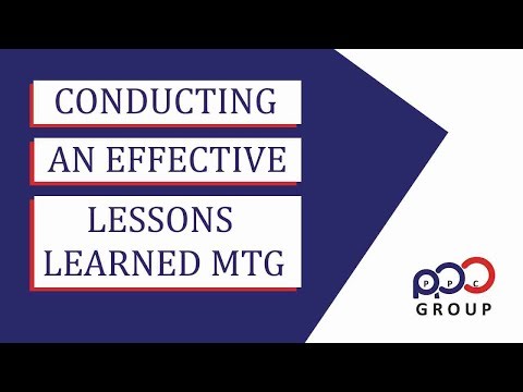 Conducting An Effective Lessons Learned Meeting
