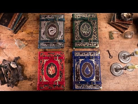 Binding 4 Leatherbound Tomes: Air, Earth, Fire and Water.