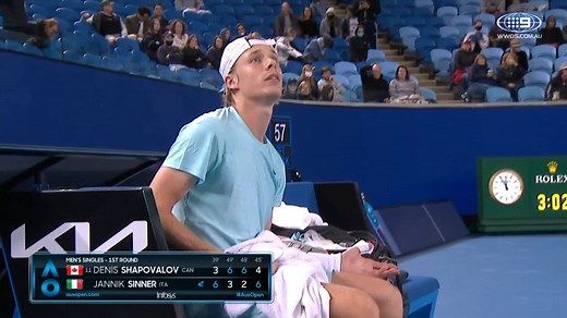 "I'm going to pee in a bottle." 😂😂😂 Denis Shapovalov isn't happy with the toilet break rule. WATCH: Channel 9 STREAM: http://9Soci.al/36zK50DtXYo | Wide World of Sports