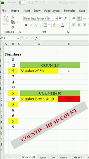 Excel Tricks in Tamil #10 - COUNTIF ‪@EXCELWORlD-Tamil‬