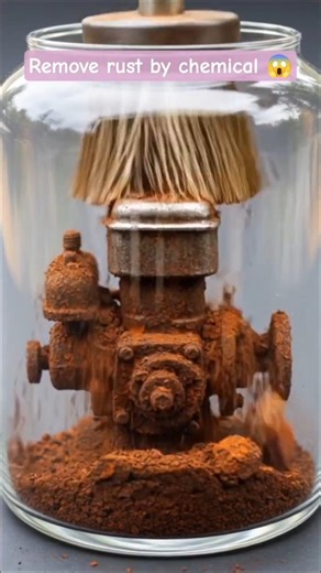 Mini Rusty Small Engine in Glass | Brush & Acid Rust Removal