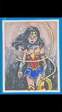 Day 82🎀💫🌈#wonderwoman#dccomics#character comics#painting#artreels#paintingreel#acrylicpainting#short
