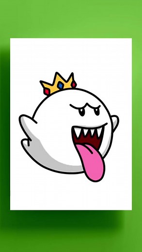 How to draw #marioboo #drawboo #drawmario #boomario #kingboo #mario #mariocharacter