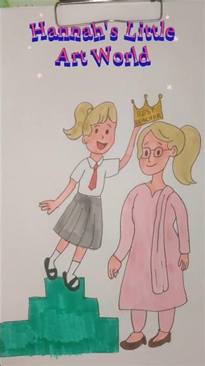 Best Teacher Drawing easy for school kids