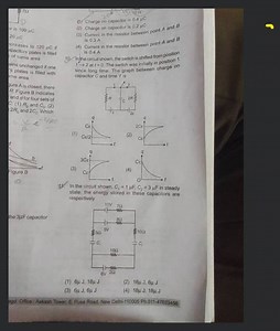 In the circuit shown in figure, the switch is shifted from posi... | Filo