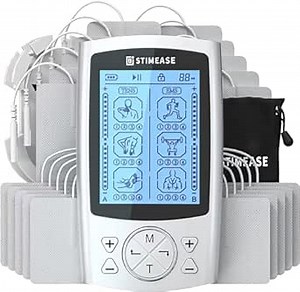 Amazon.com: Stimease TENS Unit Muscle Stimulator, 24 Modes Dual Channel Rechargeable TENS EMS Machine for Pain Relief Therapy with 20 Electrode Tens Unit Replacement Pads : Health & Household