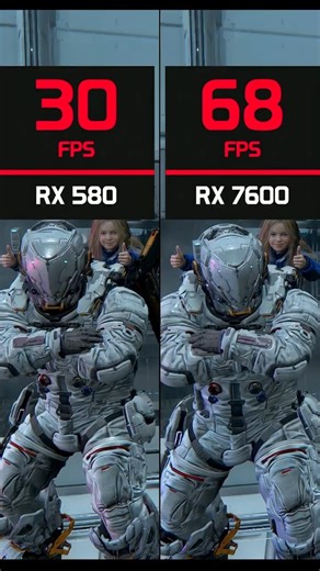 RX 580 vs 6600 vs 7600 on PRAGMATA #shorts