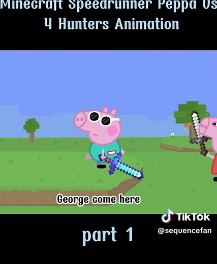 Minecraft Speedrunner Peppa Vs 4 Hunters Animation