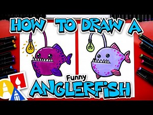 How To Draw A Funny Cartoon Anglerfish - Videos For Kids