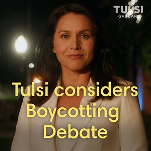248K views · 3.6K shares | I am seriously considering boycotting the October 15 debate to bring attention to DNC/corporate media’s effort to rig 2020 primary. Not against Bernie this time, but against voters in early states Iowa, New Hampshire, South… --> tulsi.to/considers-boycotting-debate | Tulsi Gabbard | Facebook