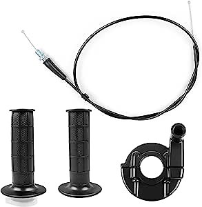 Twist Throttle Accelerator Handle Grips and Cable Set for 50 90 110 125 140 150 200 250cc 4-Stroke Dirt Bike, Throttle Handle Grips and Cable for Mini Bike, for 7/8"(22 mm) Handle Bar, 47"
