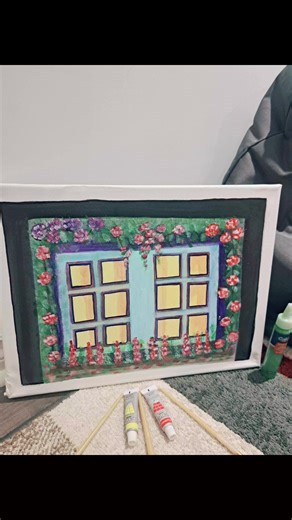 Asthetic spring painting #viralvideotiktok #trendingvideo #painting