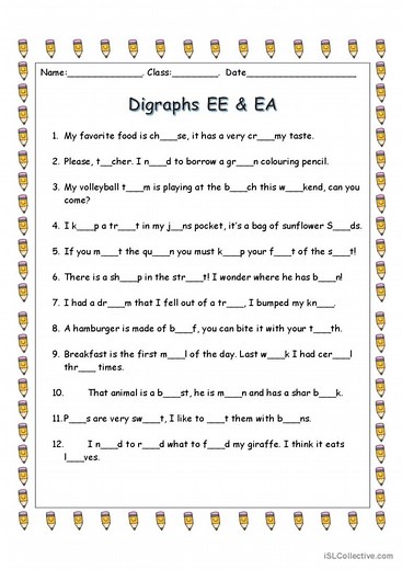 ee ea phonics digraphs