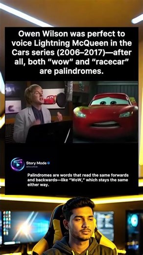 Owen Wilson was perfect to voice Lightning McQueen in the Cars series (2006-2017)