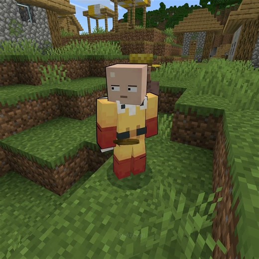 If Saitama was in Minecraft... #mcbe #minecraft #mcpe #onepunchman #opm #saitama #shorts