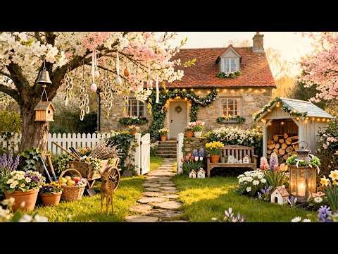 Spring Cottage Garden Ambience 🌸🐦 Peaceful Nature Sounds for Relaxation, Calm & Cozy Moments