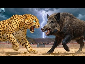 BLOODY SHOWDOWN: Wild Boar vs Leopard | Fight to the Death | Who Will Survive in the Arena | 4k ⚔️
