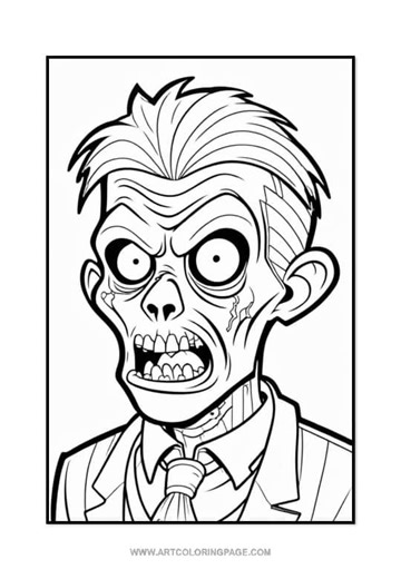 Halloween : Zombie Coloring Page Vol 1: Spooky Fun for All Ages!