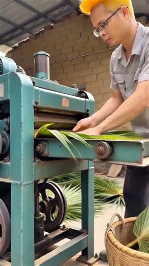 🪭⚙️ Industrial Palm Leaf Hand Fan Pressing Machine Demonstration #shorts