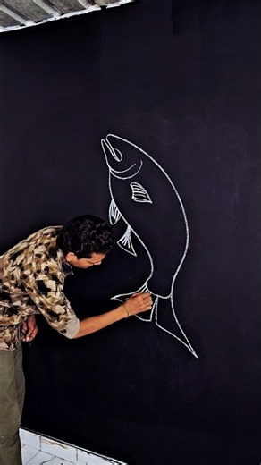 🐟 Fish Chalk Art in Minutes! 🎨#aesthetic #aestheic