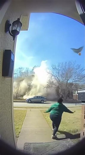 House literally blew apart caught on doorbell camera #shorts #realfootage #shocking