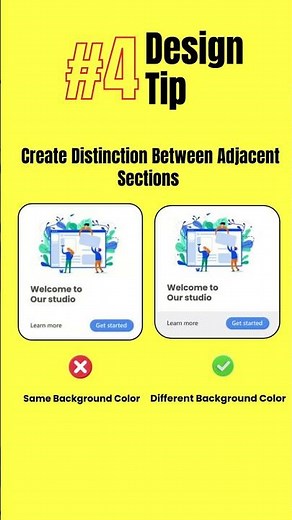 UI/UX Design Tips in 2026 - Distinction Between Adjacent Sections #uiuxdesign #uiux #uitips