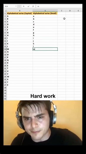 How to generate alphabetical series in excel 😱 #excel #office #spreadsheet
