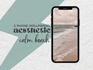 Phone Wallpapers | Calm Beach Aesthetic | Relaxing | Screen Background | Ocean | Sandy Beach - Etsy UK