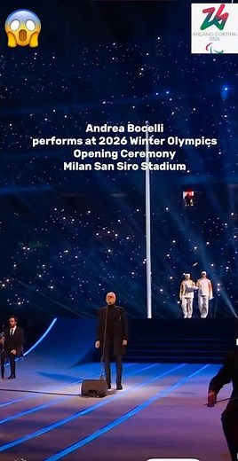 Andrea bocelli performs at 2026 winter olympics opening ceremony😱😱😱😱 #lifeinitaly #milanocortina
