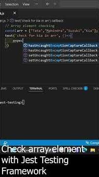 Write code in Jest Testing Framework to check an array element exist or not