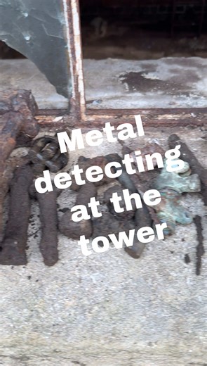 Metal detecting at the water tower with a @noktadetectors Triple Score - we are complete newbies to detecting but when we bought the tower and land, it was one of the next things we looked into because of the history in the area. This was just an hour in the afternoon - we have so much more ground to cover over the years we live here. Comment below if you recognise anything! Yes we know there’s a lot of rusty nails and bolts. We also found a lot of lead that’s fallen off the tank. #watertower #d