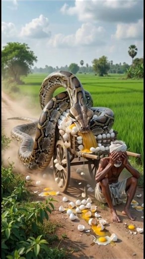 The Python Attack and the Pigeon's Miracle Help | Farmer Story #ai #shortfeed