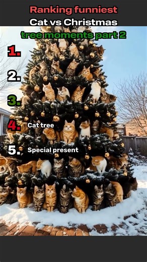 Funniest Cat vs Christmas tree moments #shorts
