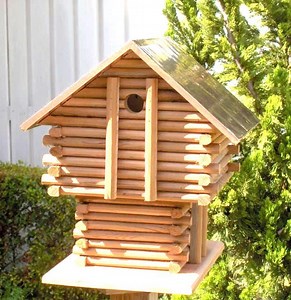 Primitive Log Cabin Bird House by Sniffwhiskers - Etsy