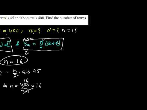 Finding Common Difference and Number of Terms Using Sum of N terms Formula of Arithmetic Sequence