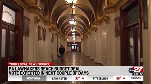 PA lawmakers reach budget deal, vote expected in coming days
