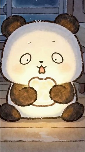 おなかのすいたパンダもんがパンを前にした時の反応 #アニメ #かわいい＃ほのぼの＃コント
