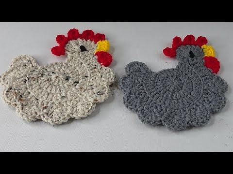 🐔🧶How to Crochet Cute Chicken Coasters (Easy Tutorial)