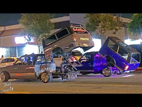 Lowrider Mini Trucks Bed Dancing on Whittier Blvd!