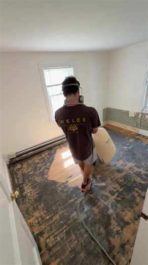 Hardwood floor refinish with extensive cutback adhesive removal. #woodwork #flooring #sanding #home