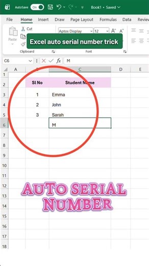 Auto Serial Numbers in Excel! Use This trick 🤯 #shorts #excel #exceltricks #exceltips #trick