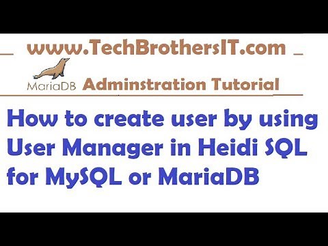 Create User and Provide Permission by using User Manager in MySQL or MariaDB by using Heidi SQL