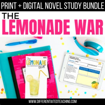 Lemonade War Book Unit: Hybrid Novel Study Activities to Simplify Lesson Plans