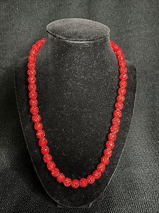 Rubae Beaded Necklace Ruby Red Rhinestone Beads. Custom Chain Shines All Solid Red USA Acuna Bling Shiny Phillies Harper - Etsy