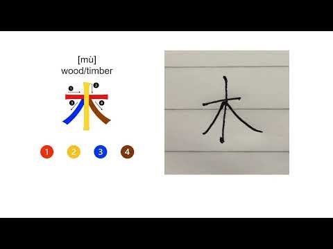 How to Write Mandarin 木 (mù) – Tree | Step by Step | Level 1 | Project Language© Ltd