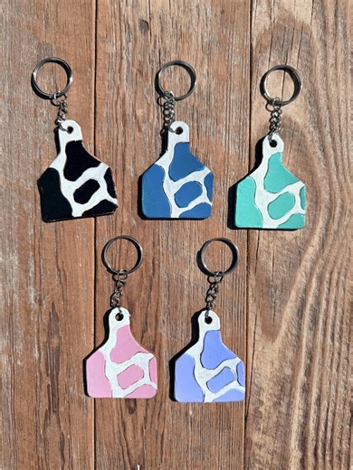 Hand Tooled Leather Cow Tag Keychain – Western Cowgirl Accessory - Etsy