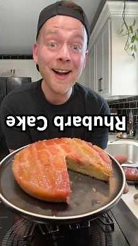 Upside-down Rhubarb Cake #recipe #try #homesteading #upsidedowncake #rhubarbcake #rhubarb #cake #fyp